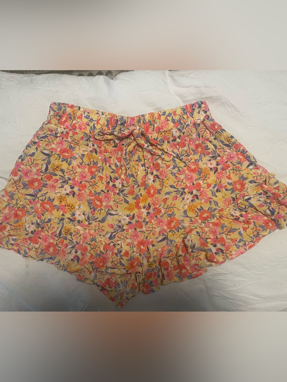 Kingston Grey Floral Shorts in Yellow Pink Orange